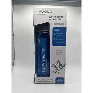 LifeStraw Go Series BPA-Free Water Filter Bottle - Royal Blue (22oz) - New